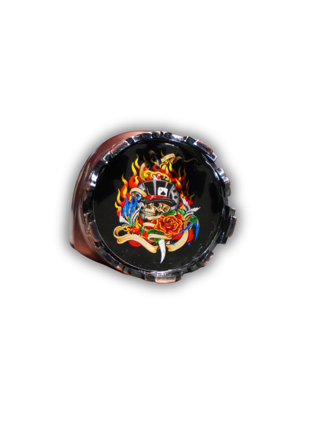 Dichavador de metal caveira rei