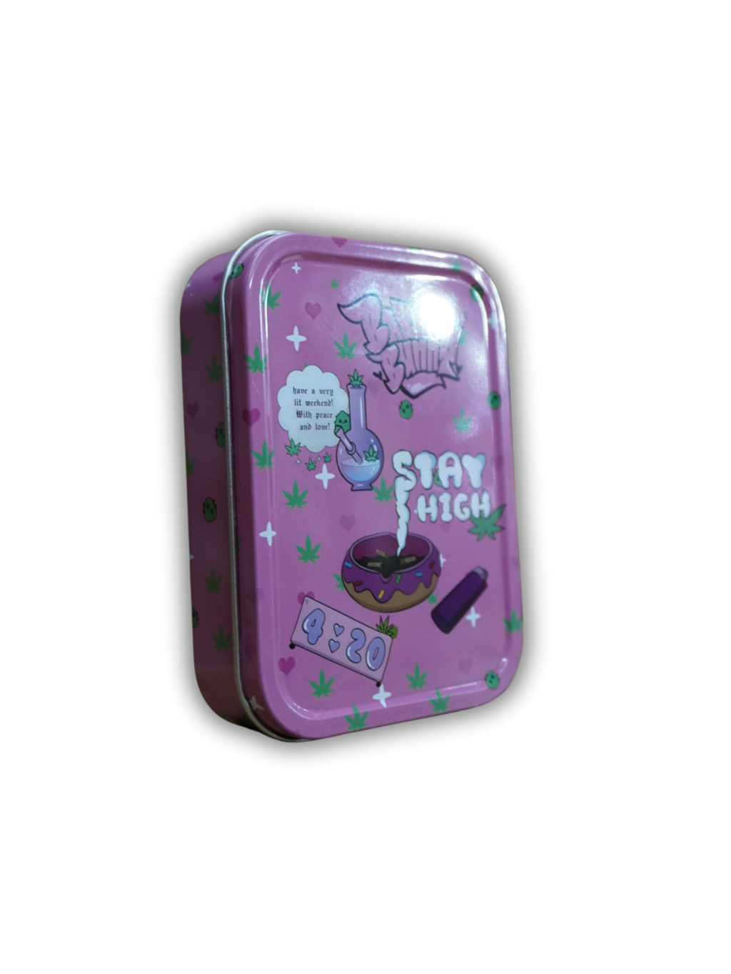 Kit 4 peças Pipe,tela,dichavador acrílico e caixa metal