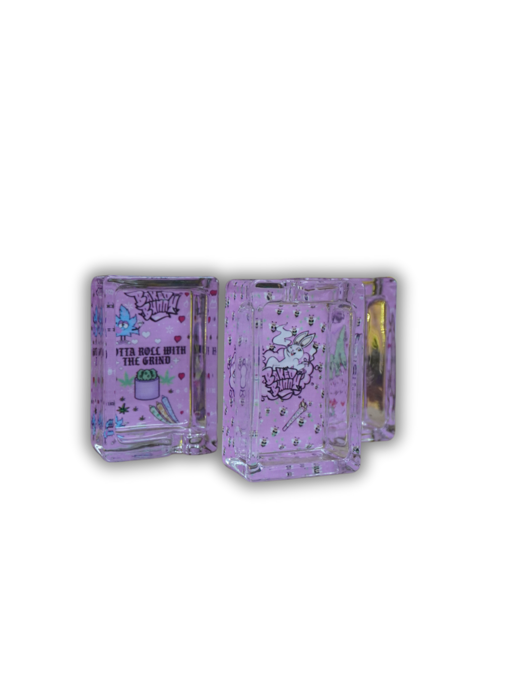 Cinzeiro De Vidro Baked Bunny Retangular Rosa