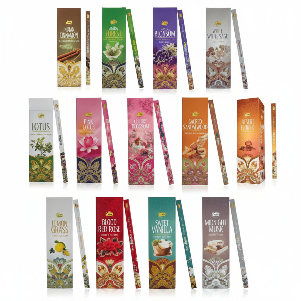 Incenso Indiano Taj Caixa com 8 Varetas – Diversos Aromas