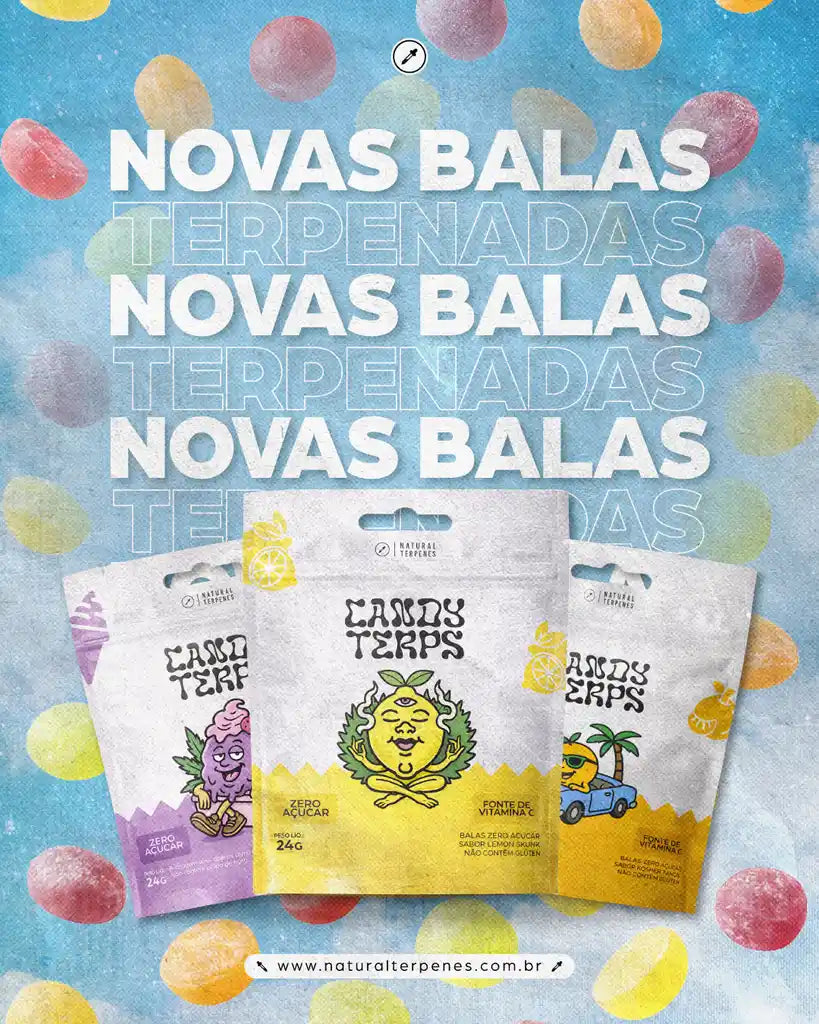 Balas Candy Terps - Terpenos Naturais Zero Açúcar e Vitamina C - 24g
