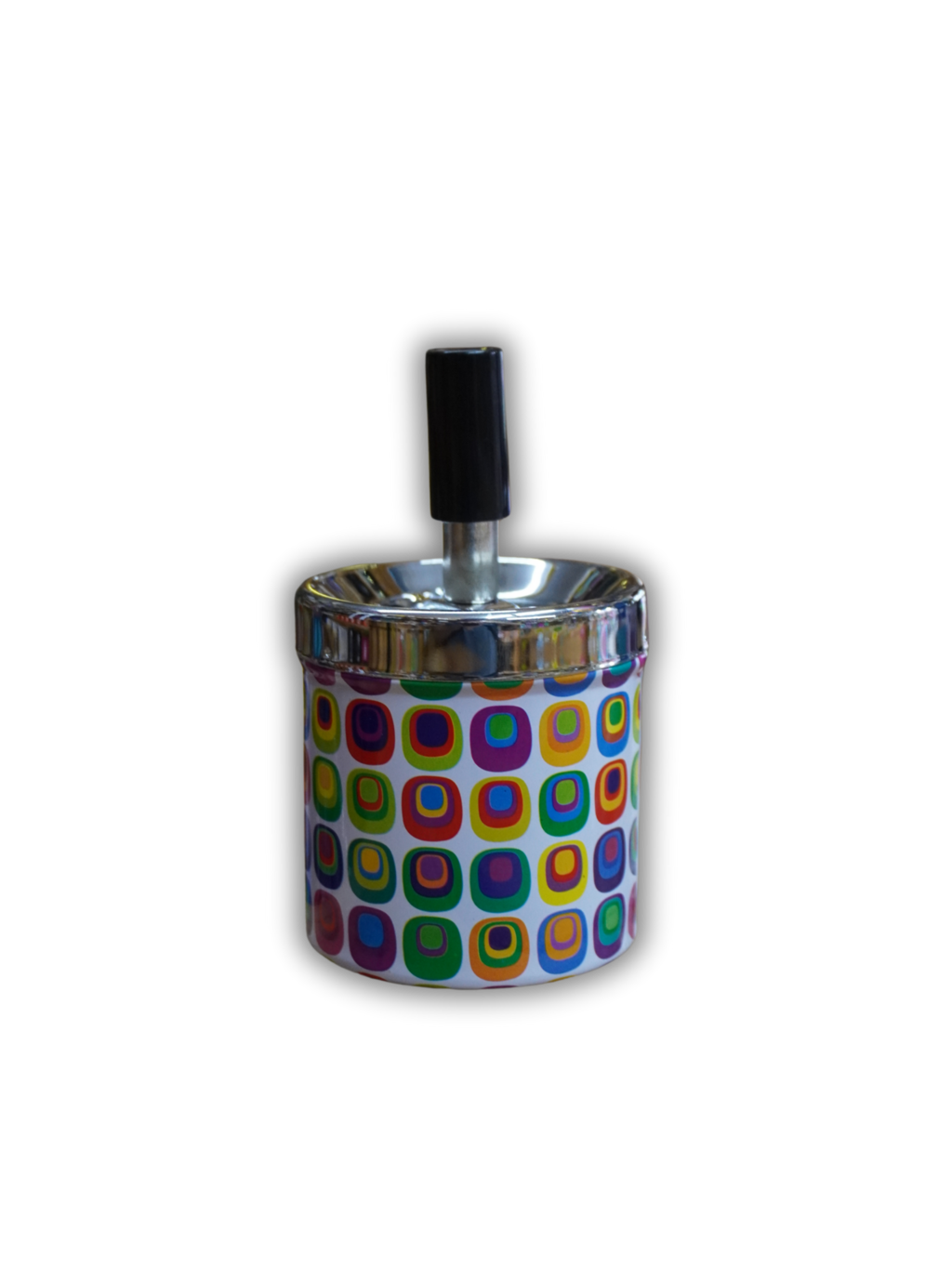 Cinzeiro com tampa giratória metal