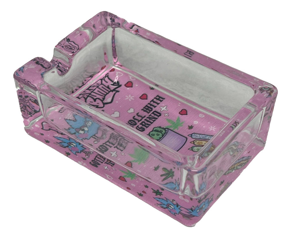 Cinzeiro De Vidro Baked Bunny Retangular Rosa