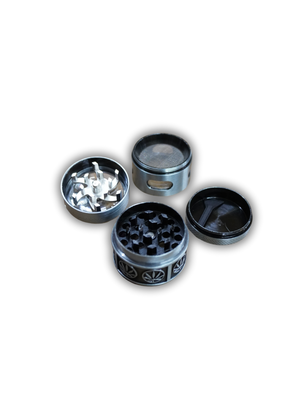 Dichavador de metal manivela pequeno 4 partes